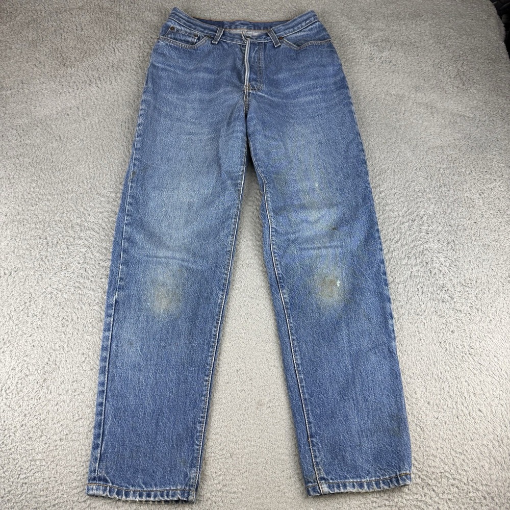 Levi's women's 501, style 16501-0115 1980s USA Blue Jeans Fading Faded 27x28.5
